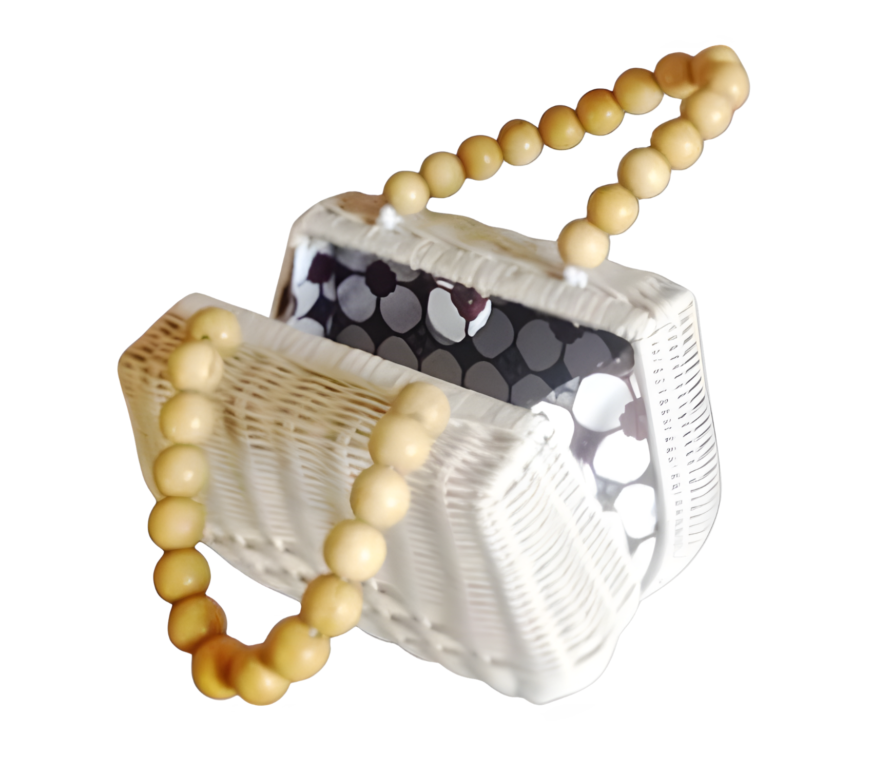 Rattan Mini Bag with Capiz & Wooden Beads