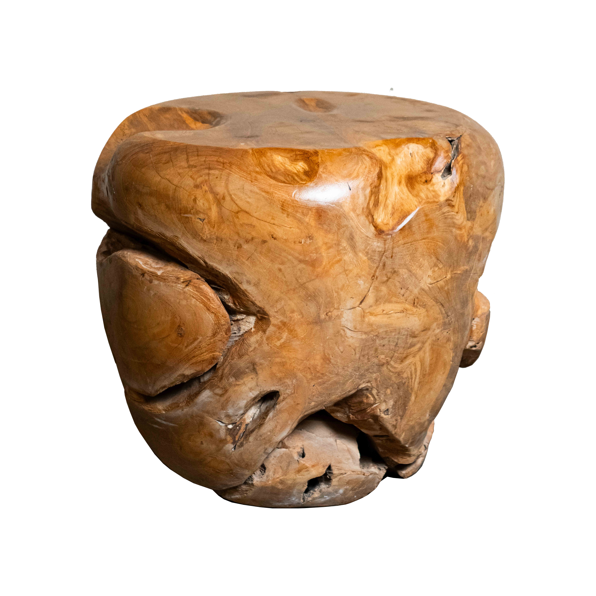 Organic Teak Root Rounded Stool