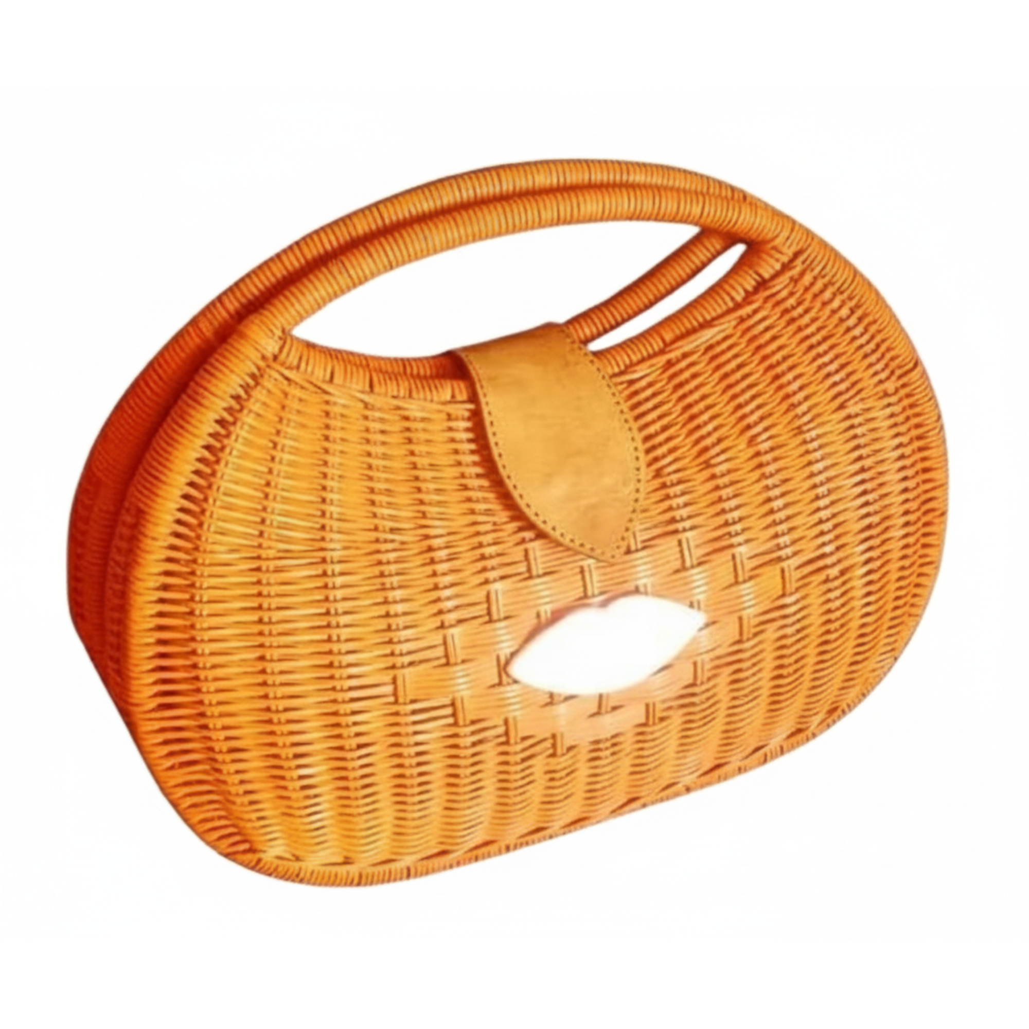 Rattan Mini Bag with Stone Handle