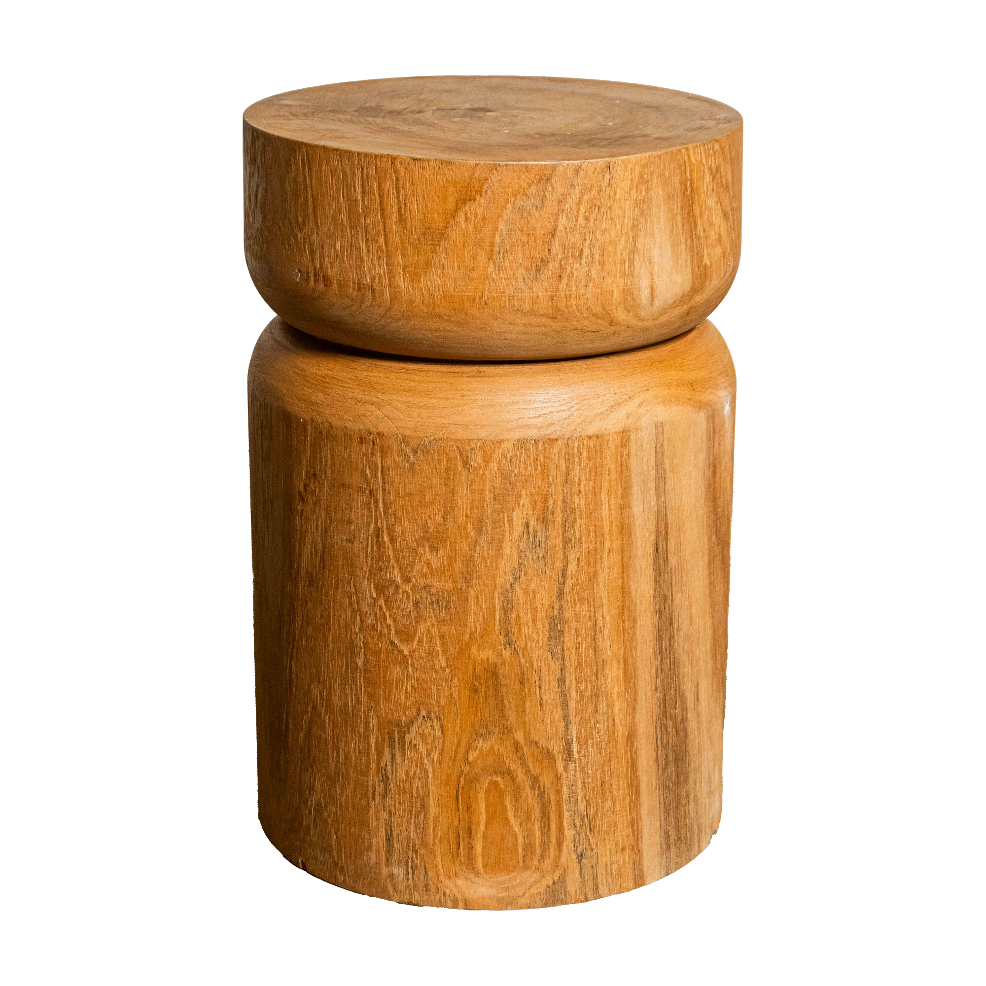 Teak Cylinder Stool