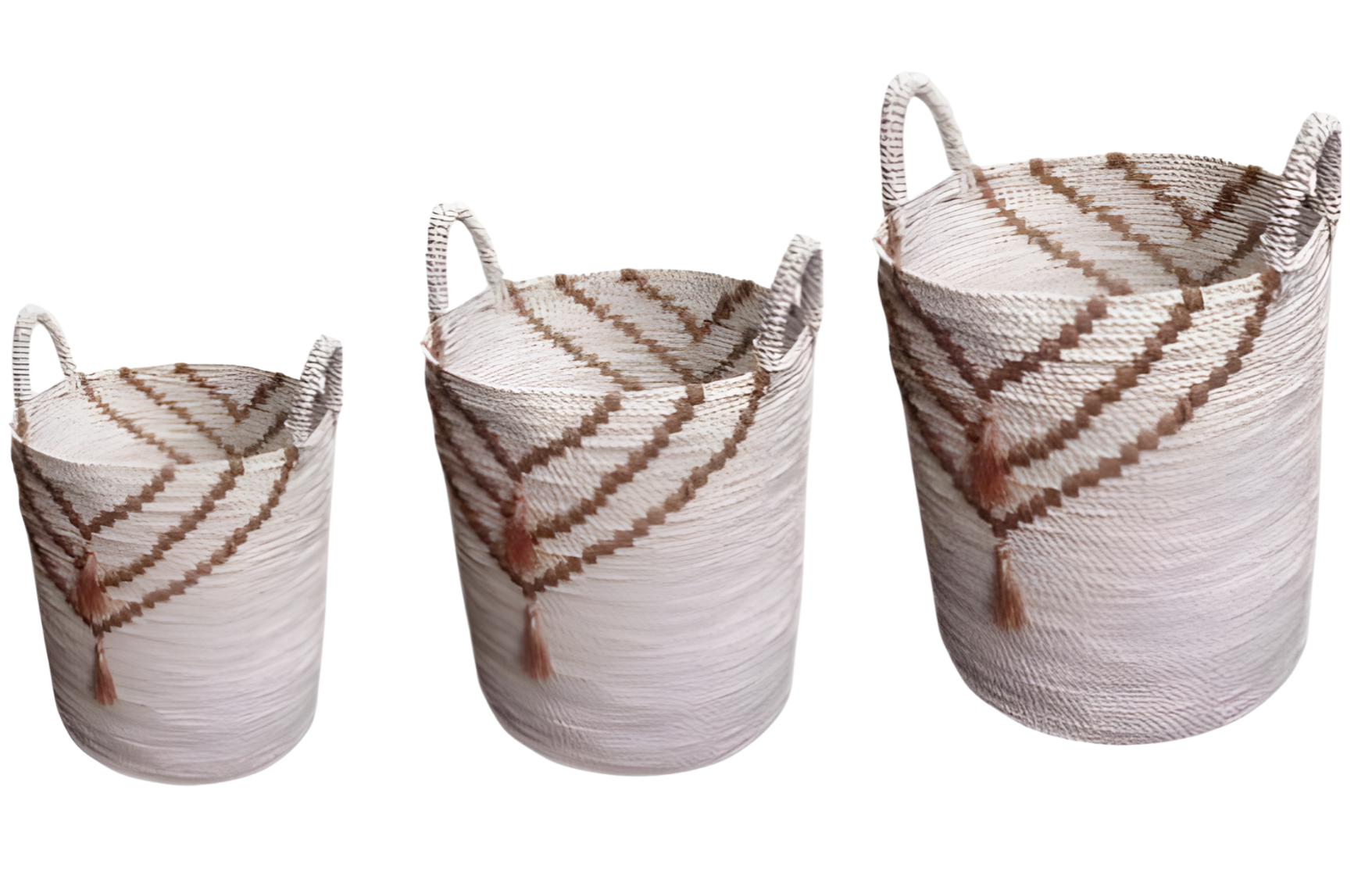 Seagrass Round Basket Macrame (Set of 3)